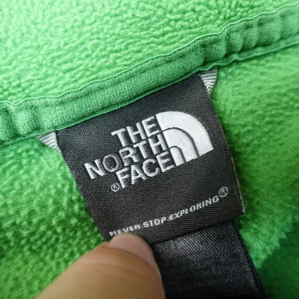 The North Face Sweater Mens S Green Fleece 1/4 Zip Pullover Outdoor Hiking Top